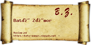 Bató Zámor névjegykártya